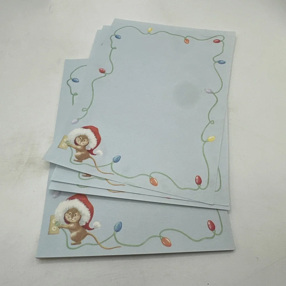 Hallmark holiday greeting enclosures stationary pad mouse with Christmas‎ lights